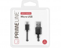 Кабель Prime Line microUSB - USB черный, 2м, 7208 