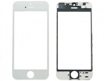 Стекло + рамка + OCA iPhone 5S белое 1 класс