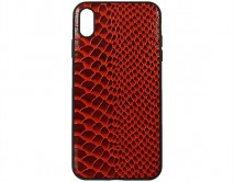Чехол iPhone XS Max Leather Reptile (красный)
