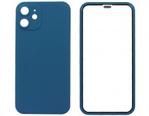 Защита 360 iPhone 12 mini синяя (защитное стекло+задняя крышка) 
