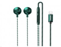 Наушники Remax RM-711i Lightning зеленые с микрофоном