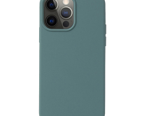 Чехол iPhone 13 Pro Max Liquid Silicone FULL (темно-зеленый)