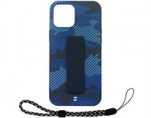 Чехол iPhone 12 Pro Max Камуфляж с держателем (синий)