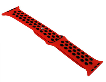 Ремешок Watch Series 42mm/44mm/45mm/49mm силиконовый Nike band красный/черный #11