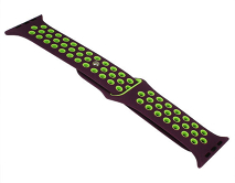 Ремешок Watch Series 42mm/44mm/45mm/49mm силиконовый Nike band фиолетовый/зеленый #15
