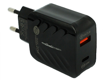 СЗУ-1USB + USB-C Home Charger QC3.0+PD20W черный