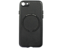 Чехол iPhone 7/8/SE 2020/SE 2022 Leather Magnetic, черный