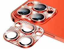 Защитная накладка на камеру iPhone 11/12 mini 3D со стразами красная