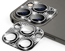 Защитная накладка на камеру iPhone 13 Pro/13 Pro Max 3D со стразами черная