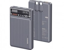 Внешний аккумулятор Power Bank 10000 mAh Remax RPP-651 PD 20W+22.5W, 2 кабеля, серый